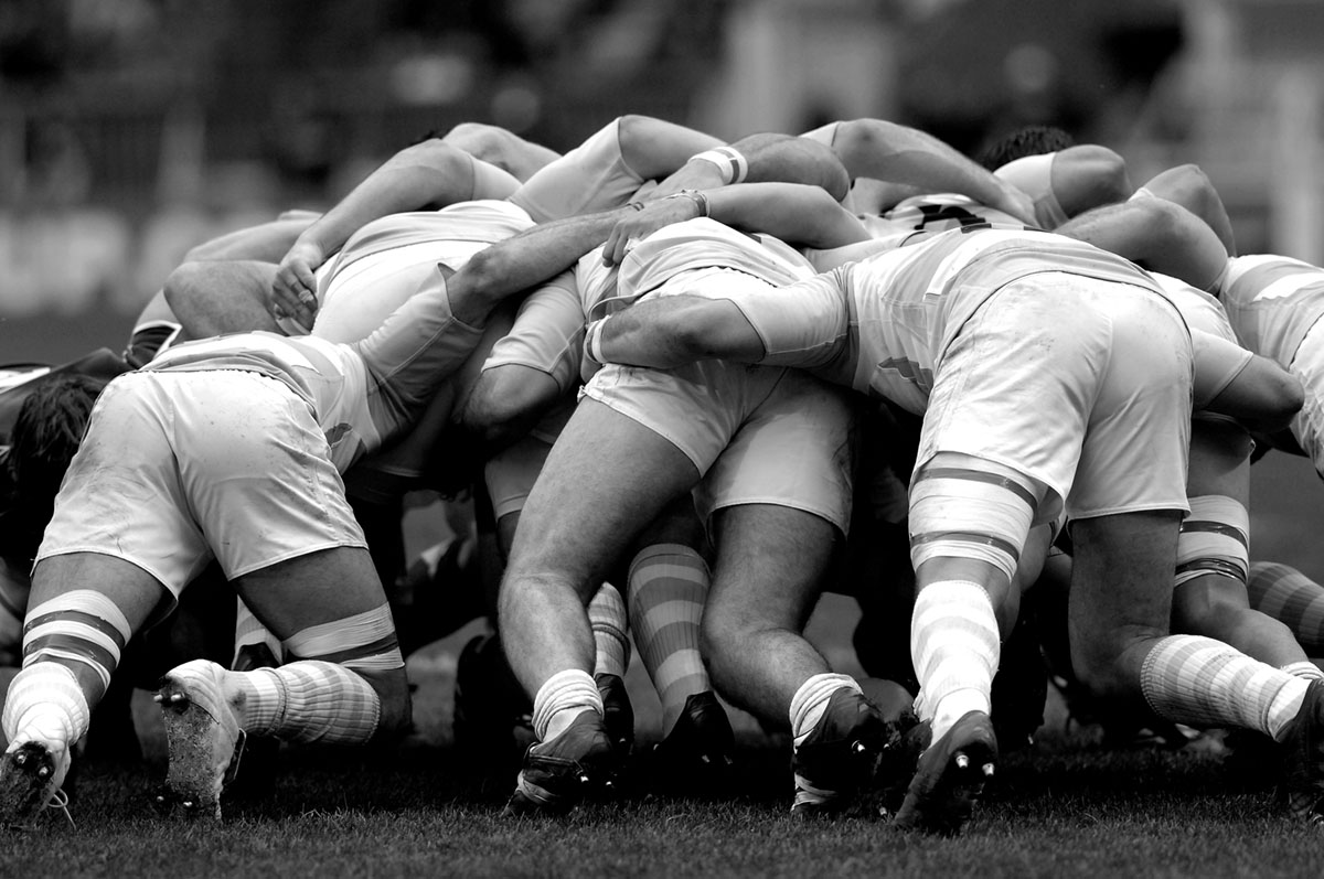 melee during a rugby match
